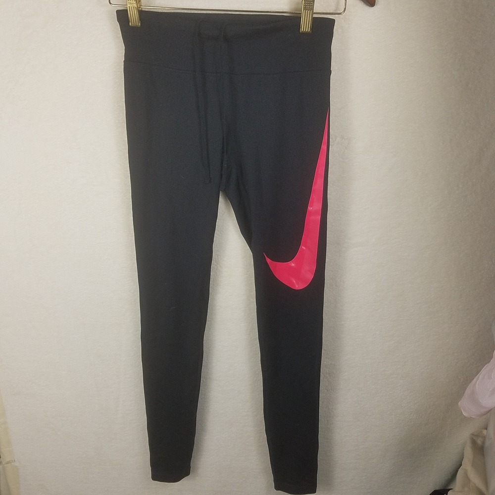 Nike Leggings Womens XS Black Pink Dri-FIT Running Tights AH71107-011 gymwear